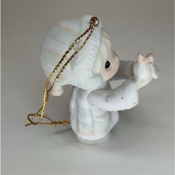 VTG NWB Enesco Precious Moments I'm Sending You a White Christmas Ornament 3.5" - Picture 10 of 11